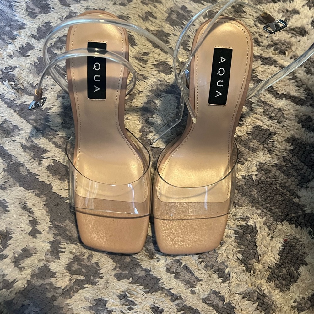 Private Label Nude Heels with Transparent Straps